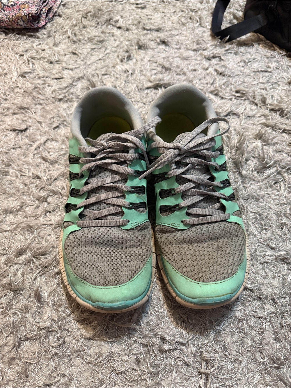 Nike Women’s Mint Green and Gray Running Sneakers